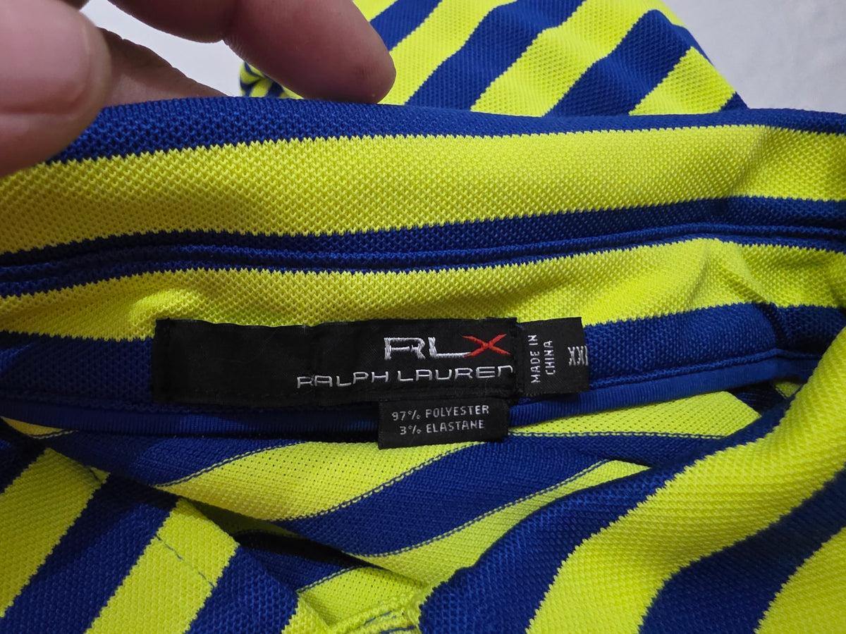Playera Ralph Lauren X 2xl Polo Azul Amarillo Lineas (Usado)