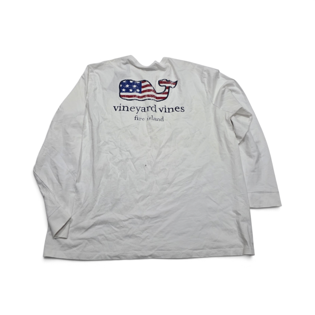 Playera Vineyard Vines 2xl Blanca Manga Larga Bandera (Usado)