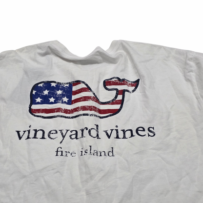 Playera Vineyard Vines 2xl Blanca Manga Larga Bandera (Usado)