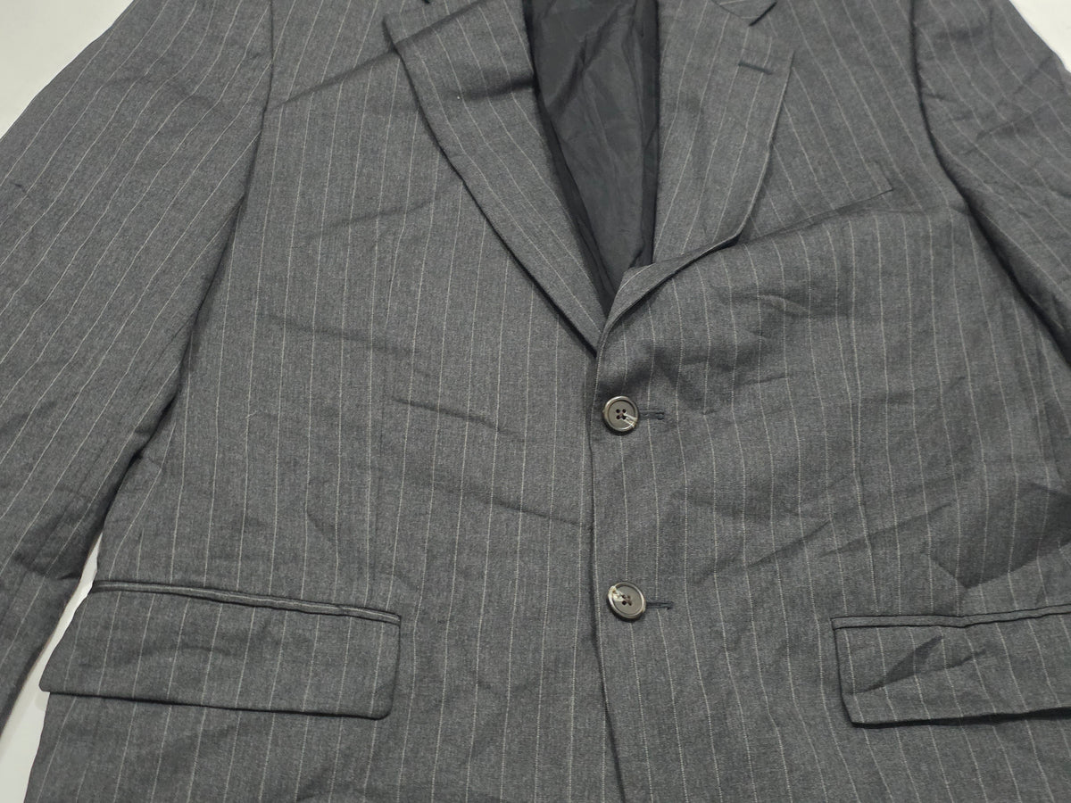 Saco Ralph Lauren 40l Gris Lineas Lana (Usado)