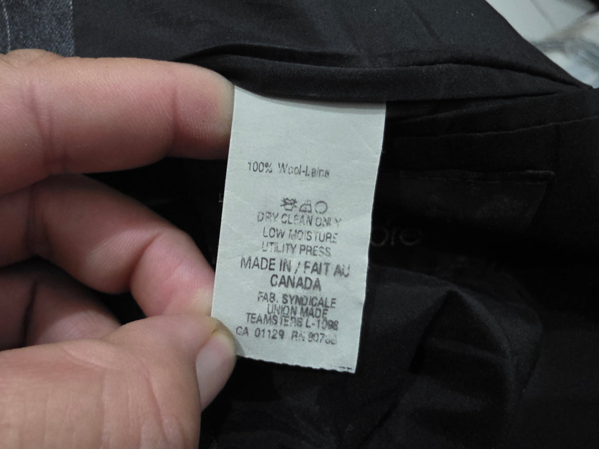 Saco Ralph Lauren 40l Gris Lineas Lana (Usado)