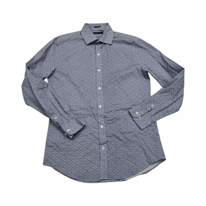 Camisa Tommy Hilfiger Mediana 15 32-33 Slimfit Blanca Flores (Usado)