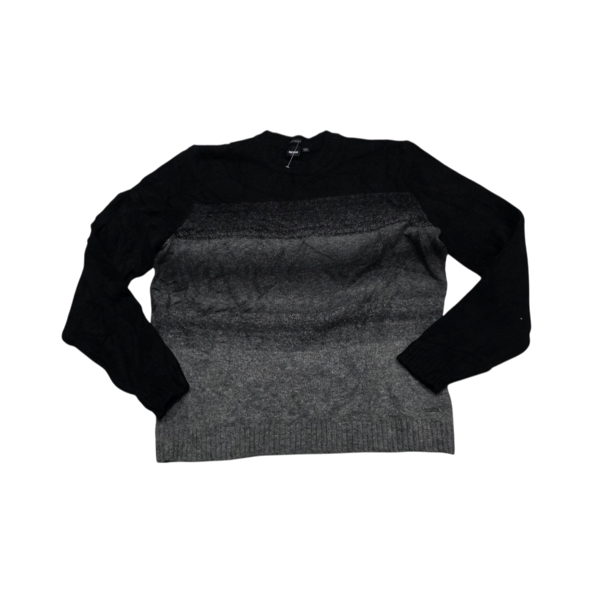 Sueter Boss Grande L Negro Gris Lana (Usado)