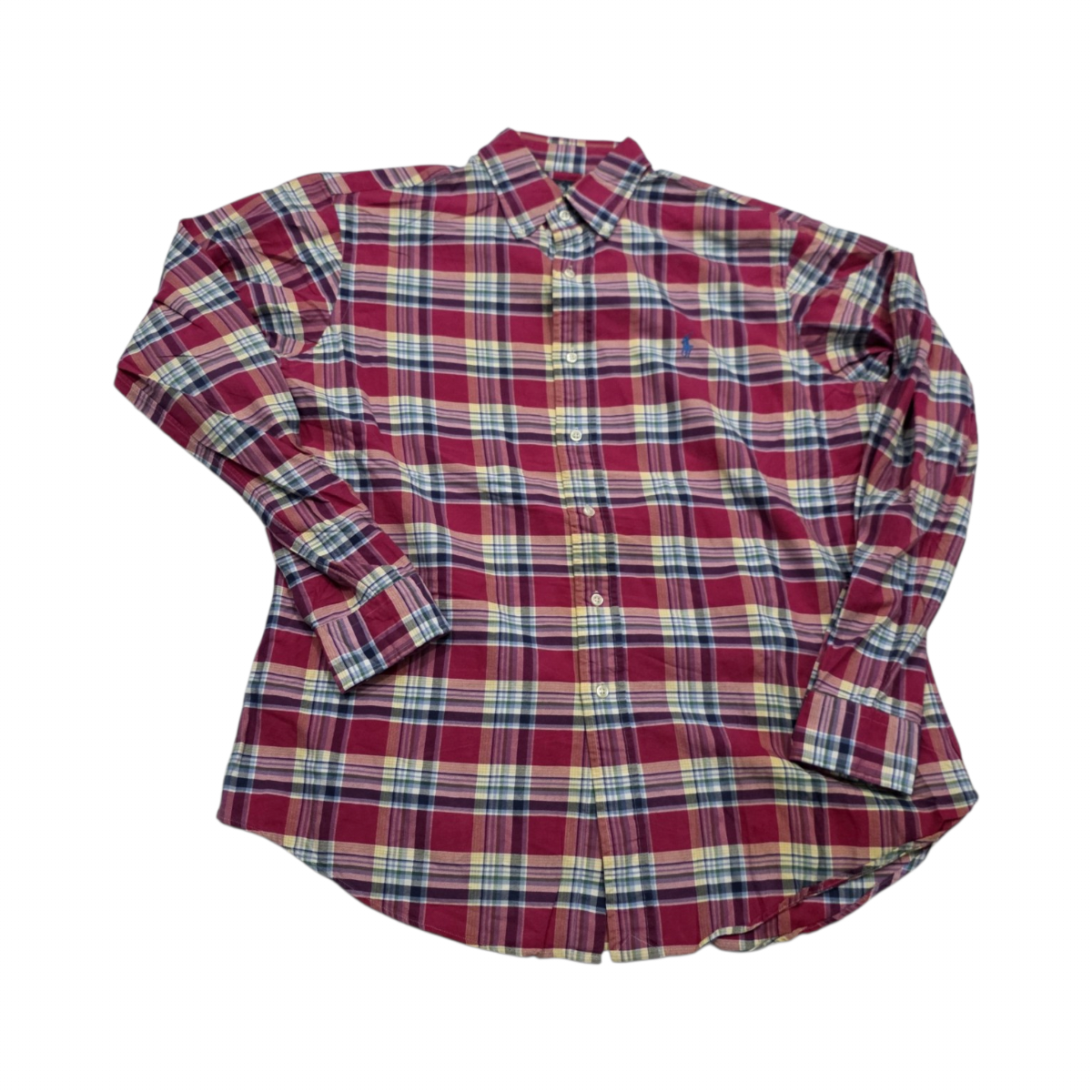 Camisa Ralph Lauren Grande L Custom Fit Cuadro Rosa Y Azul (Usado)