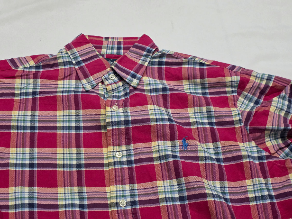 Camisa Ralph Lauren Grande L Custom Fit Cuadro Rosa Y Azul (Usado)
