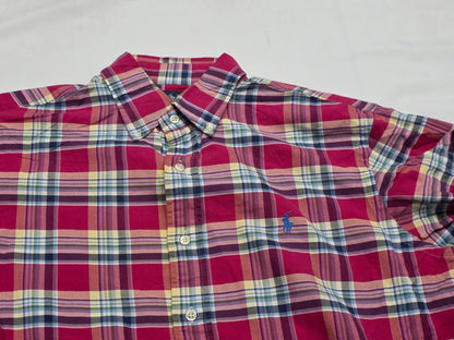 Camisa Ralph Lauren Grande L Custom Fit Cuadro Rosa Y Azul (Usado)