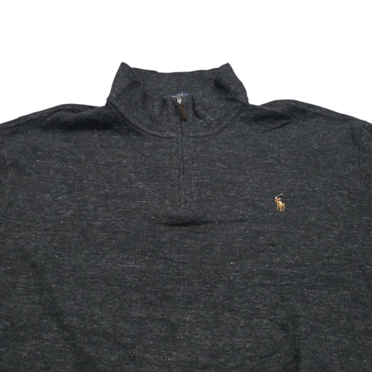 Sueter Ralph Lauren Xgrande Xl Gris Oscuro Estate Rib Cierre (Usado)