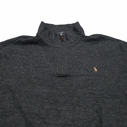 Sueter Ralph Lauren Xgrande Xl Gris Oscuro Estate Rib Cierre (Usado)