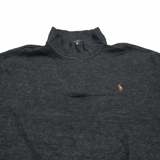 Sueter Ralph Lauren Xgrande Xl Gris Oscuro Estate Rib Cierre (Usado)