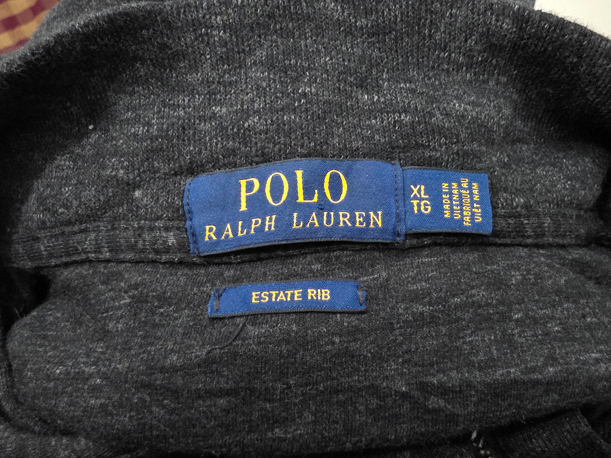 Sueter Ralph Lauren Xgrande Xl Gris Oscuro Estate Rib Cierre (Usado)
