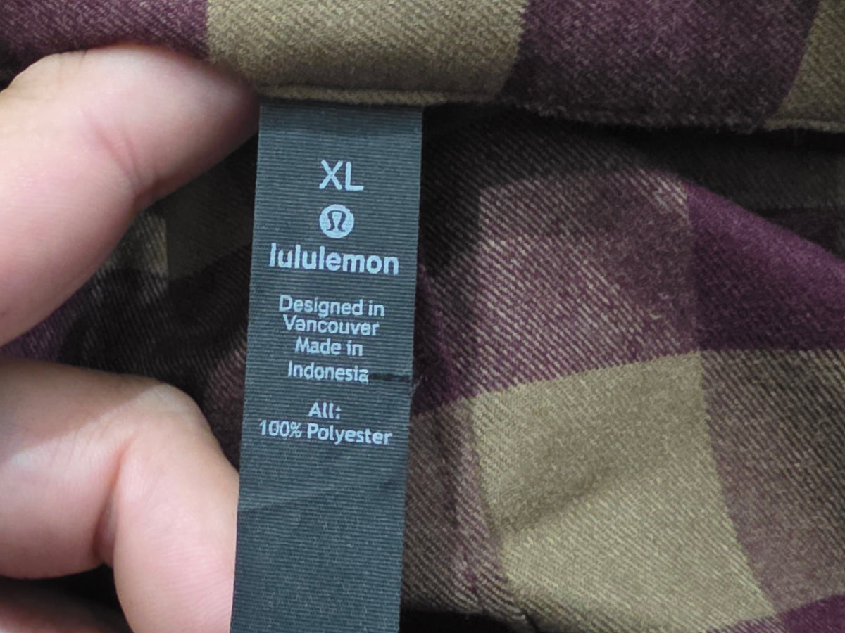 Camisa Lululemon Xgrande Xl Cuadro Vino Y Cafe (Usado)