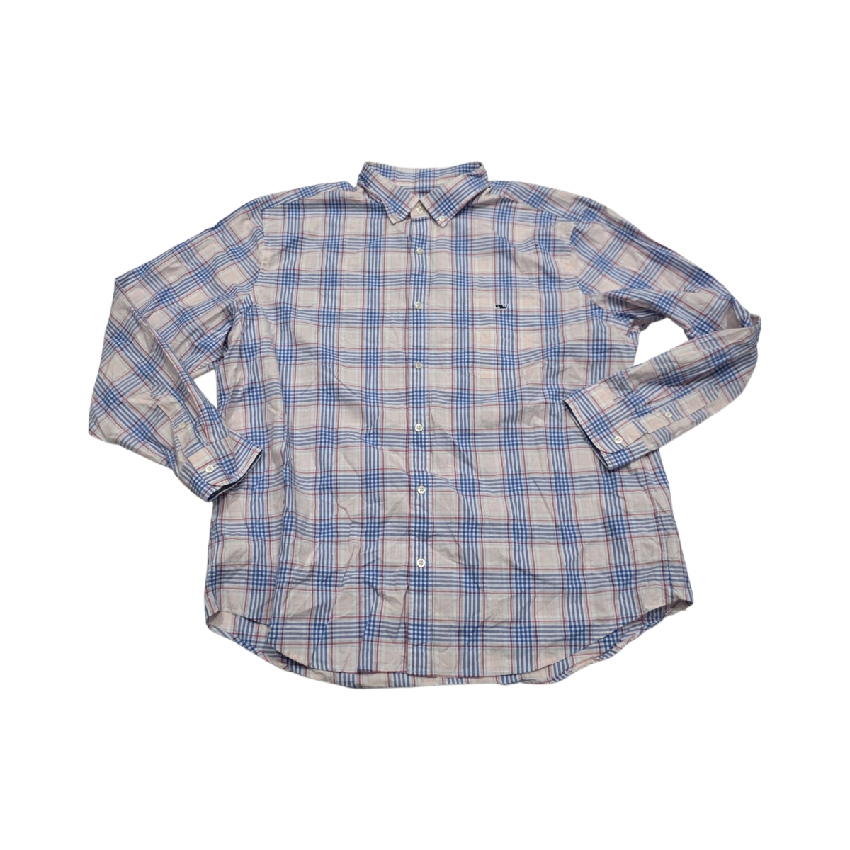 Camisa Vineyard Vines 2xl Classic Fit Cuadro Azul Y Blanco (Usado)