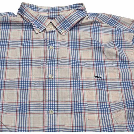 Camisa Vineyard Vines 2xl Classic Fit Cuadro Azul Y Blanco (Usado)