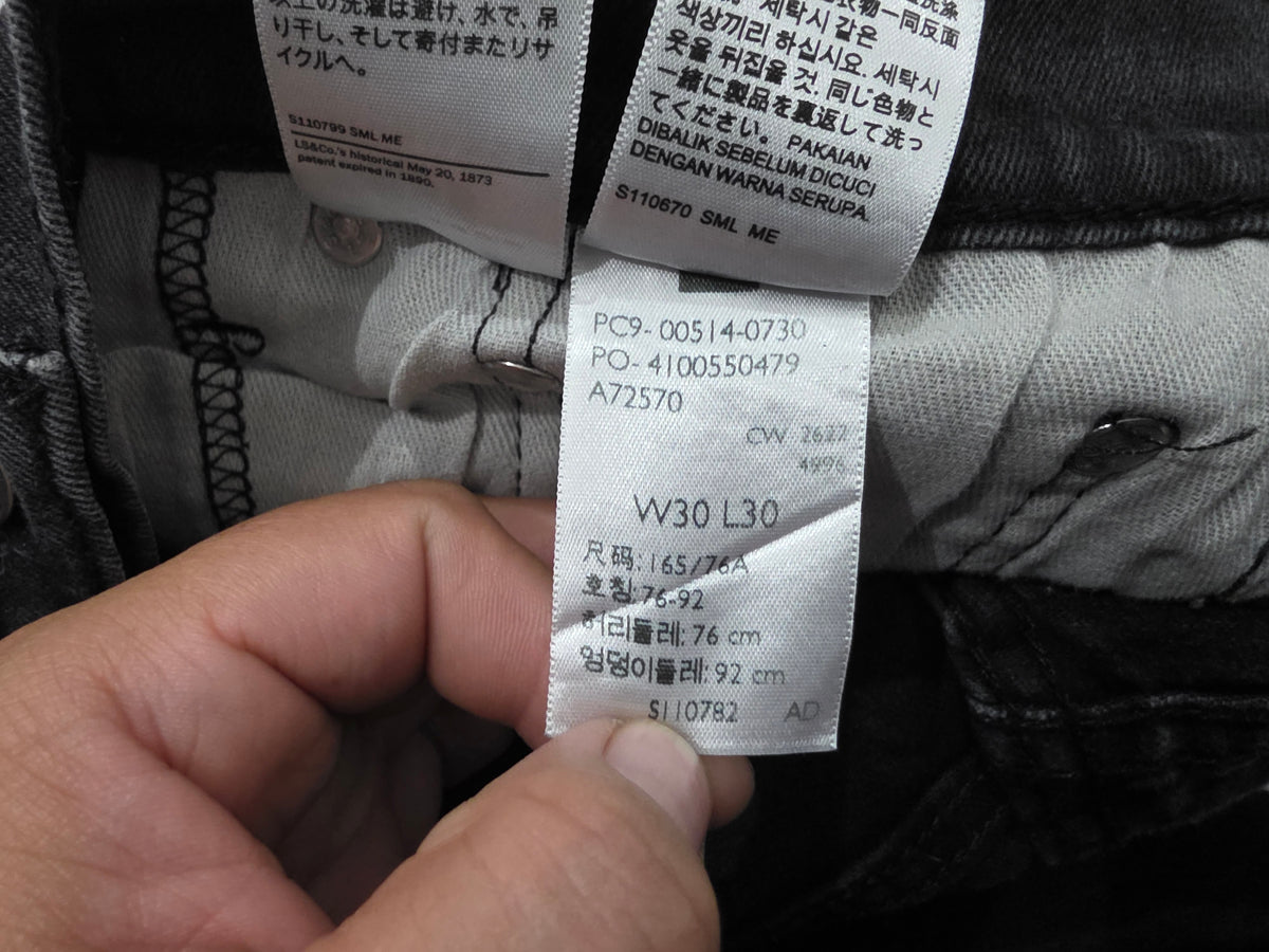 Pantalon Levis 514 30x30 Recto Negro (Usado)