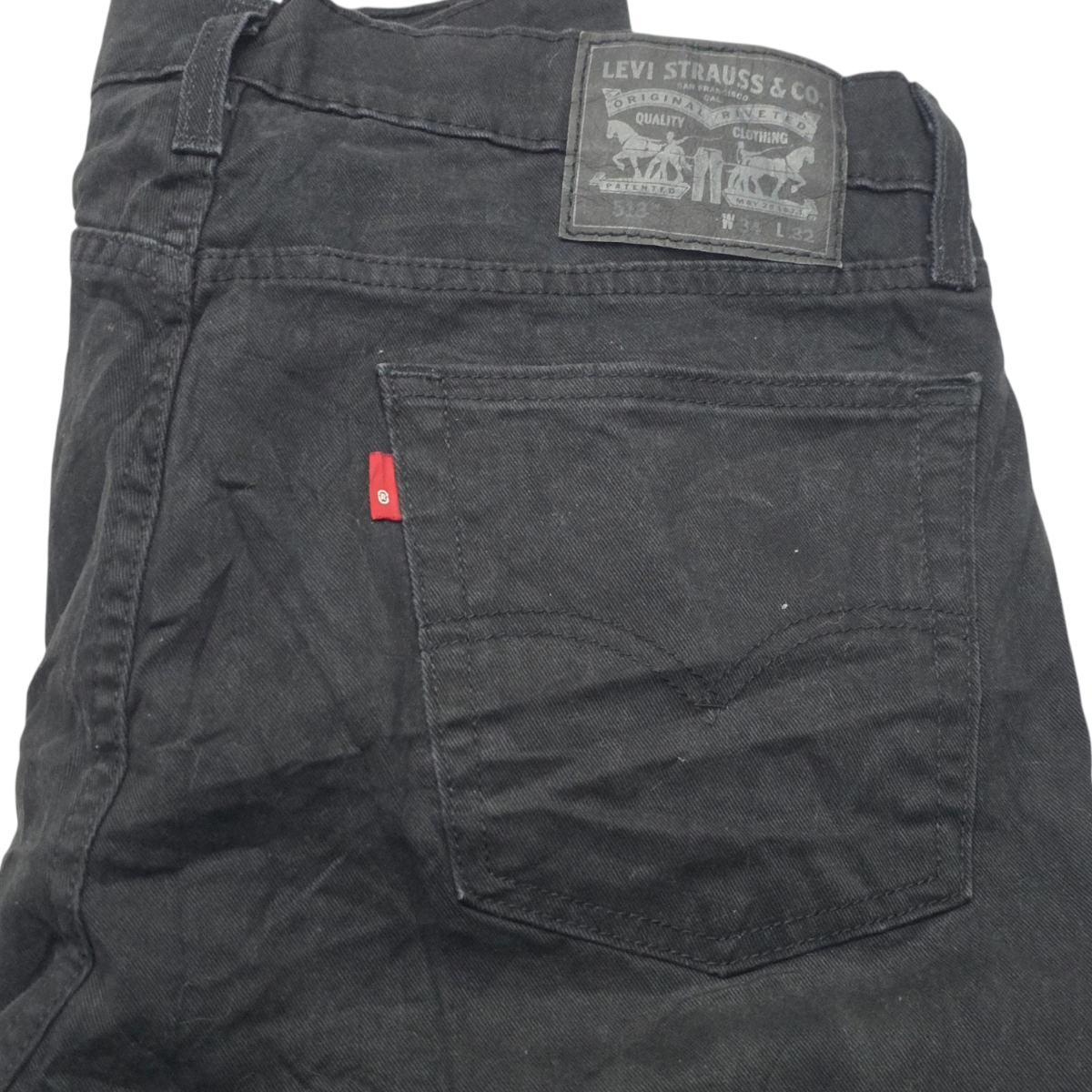 Pantalon Levis 513 34x32 Recto Slim Negro Deslavado (Usado)