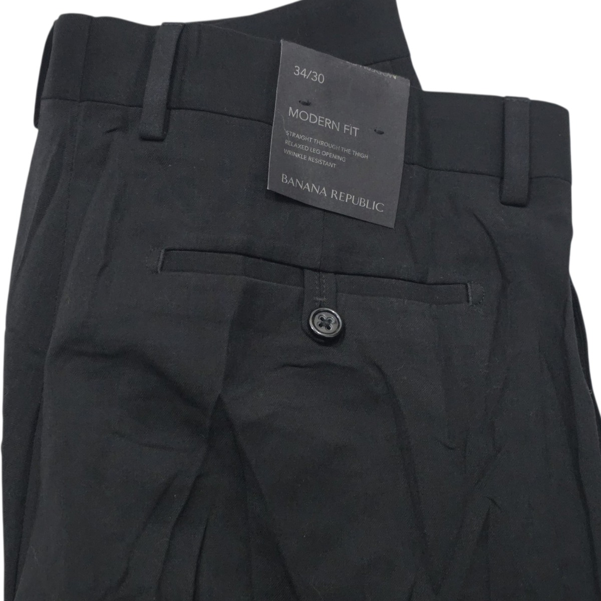 Pantalon Banana Republic 34x30 Vestir Negro Recto (NUEVO)