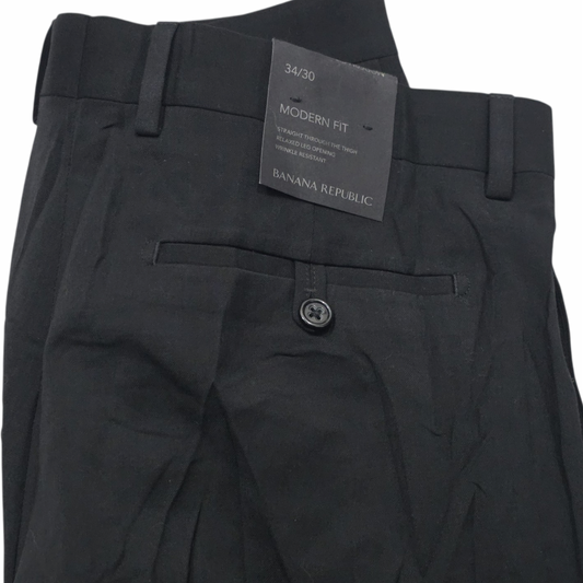 Pantalon Banana Republic 34x30 Vestir Negro Recto (NUEVO)