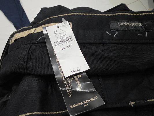 Pantalon Banana Republic 35x32 Negro Athletic Fit (NUEVO)