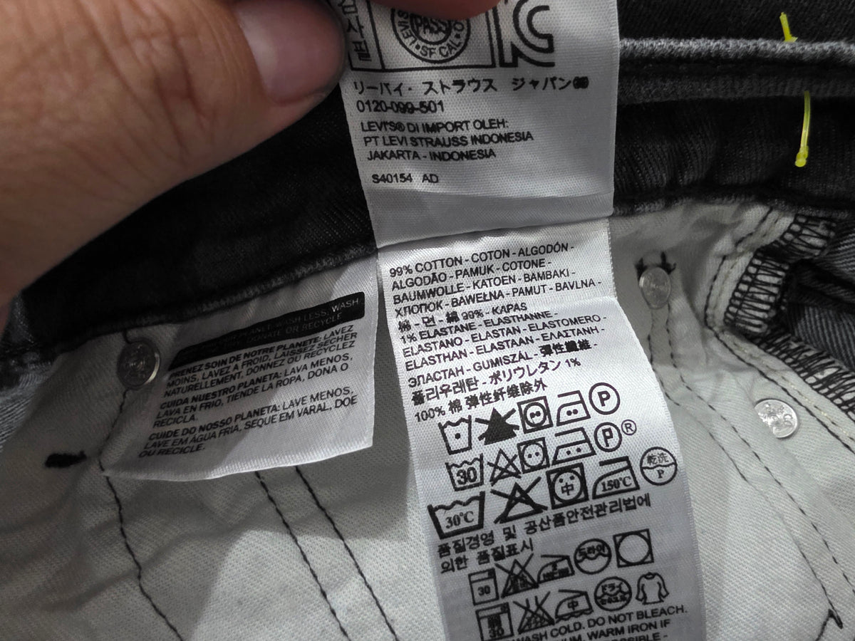 Pantalon Levis 511 36x29 Slimfit Gris Deslavado (Usado)