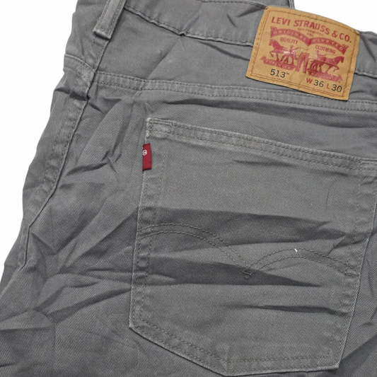 Pantalon Levis 513 36x30 Recto Slimfit Gris (Usado)