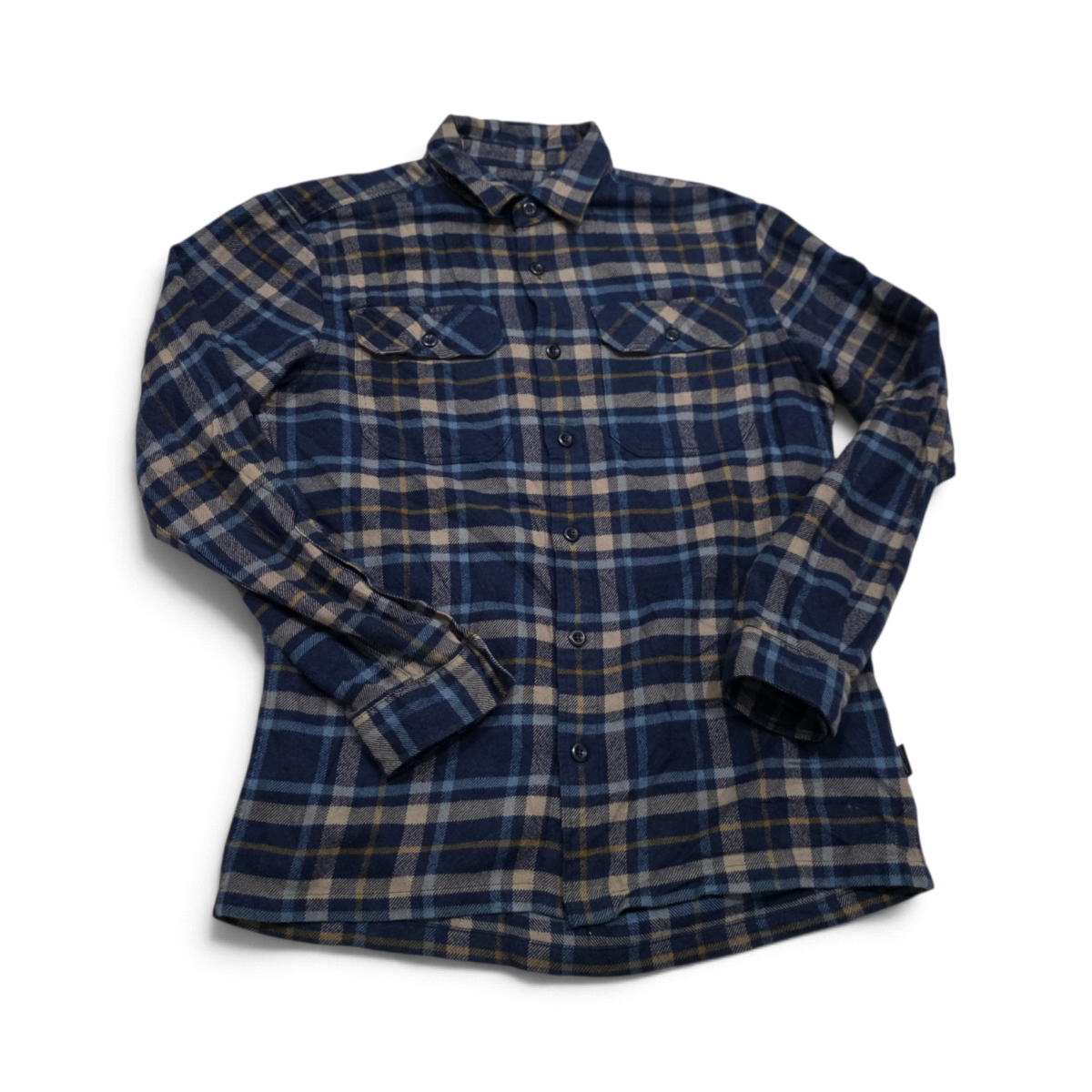 Camisa Patagonia Chico S Cuadros Azul Cafe Franela (Usado)