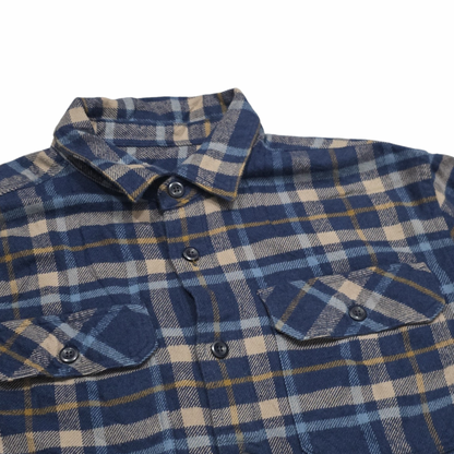 Camisa Patagonia Chico S Cuadros Azul Cafe Franela (Usado)