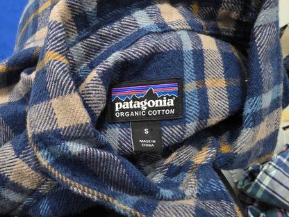 Camisa Patagonia Chico S Cuadros Azul Cafe Franela (Usado)