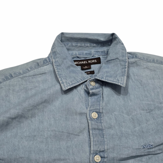Camisa Michael Kors Chico S Manga Corta Color Mezclilla (Usado)