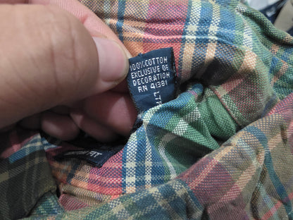 Camisa Ralph Lauren Mediana M Customfit Cuadro Verde Y Azul (Usado)