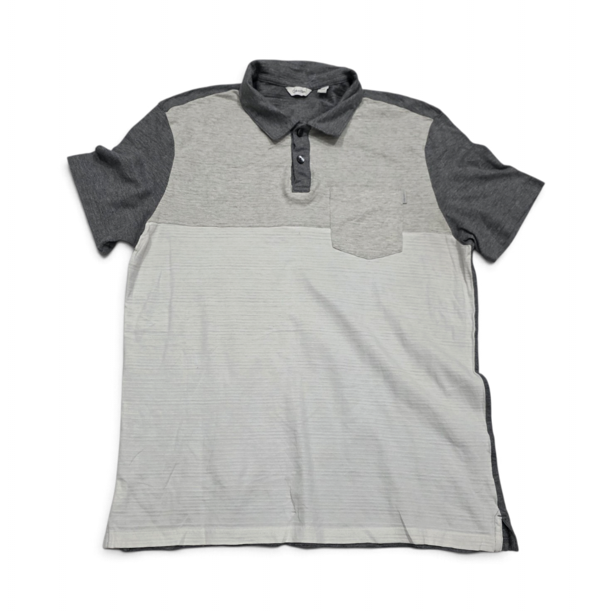 Playera Calvin Klein Mediana M Polo Blanca Y Gris (Usado)