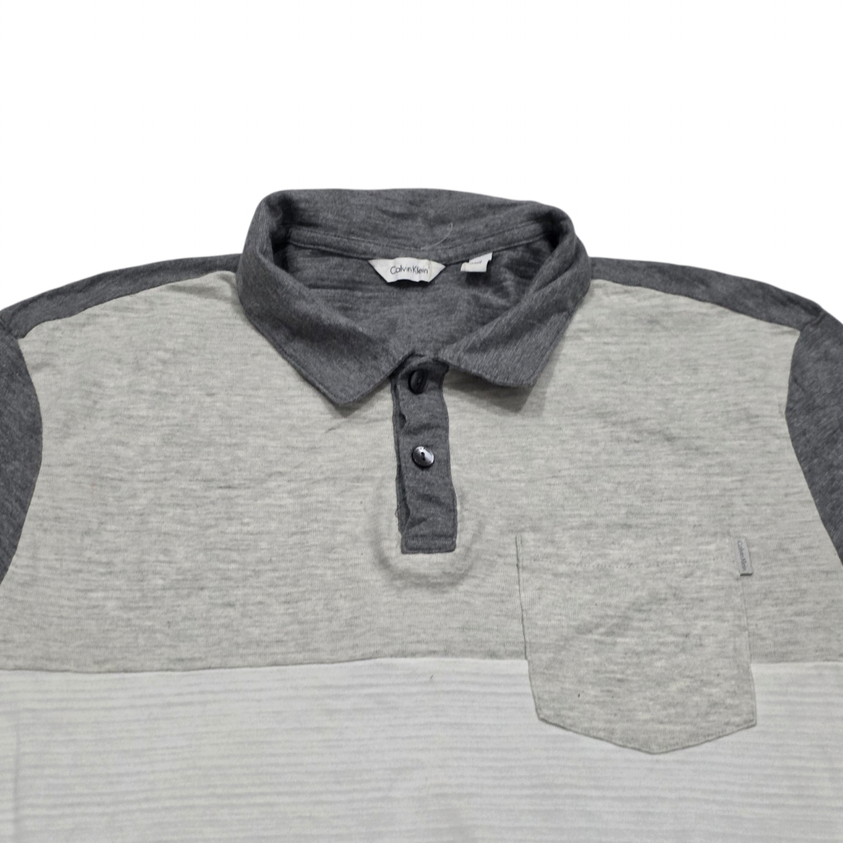Playera Calvin Klein Mediana M Polo Blanca Y Gris (Usado)