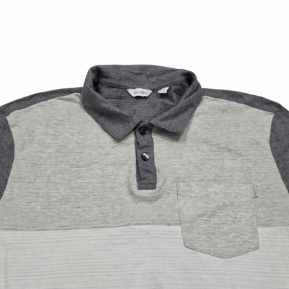 Playera Calvin Klein Mediana M Polo Blanca Y Gris (Usado)