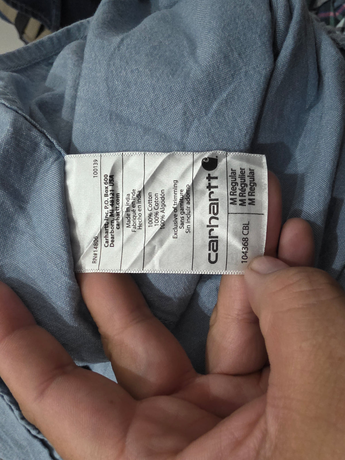 Camisa Carhartt Mediana M Original Fit Azul (Usado)