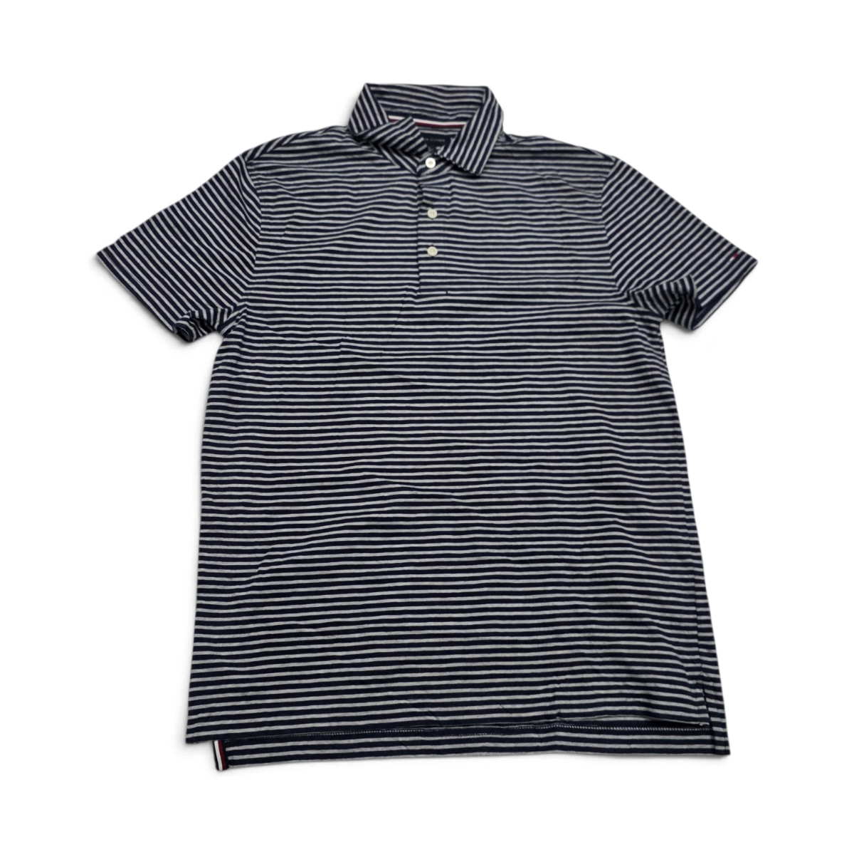 Playera Tommy Hilfiger Mediana M Azul Y Gris Lineas (Usado)