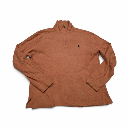 Sueter Ralph Lauren Mediana Cierre Corto Naranja Pony Negro