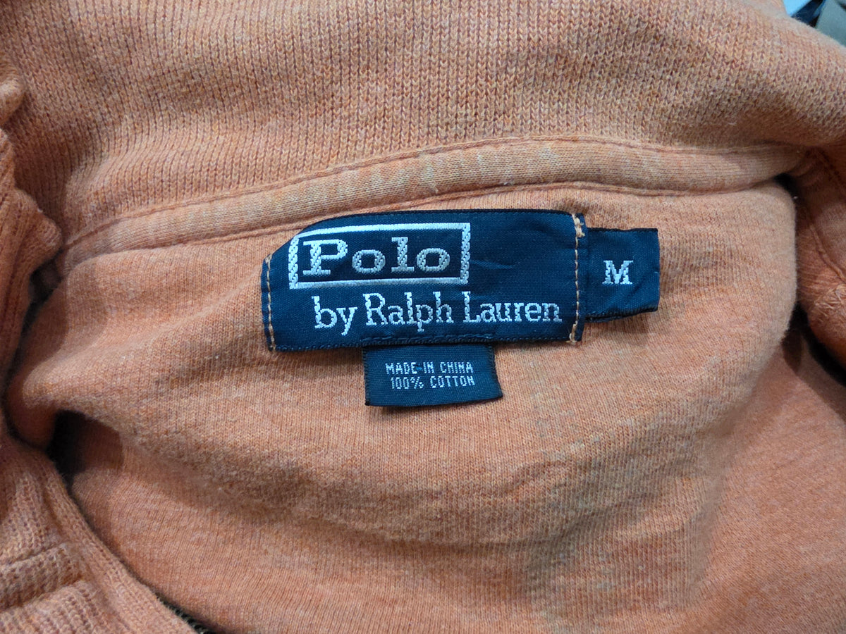 Sueter Ralph Lauren Mediana Cierre Corto Naranja Pony Negro