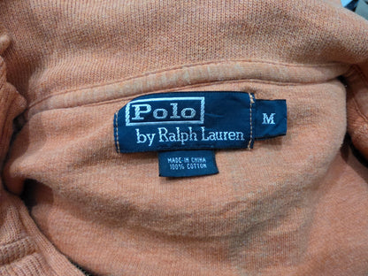 Sueter Ralph Lauren Mediana Cierre Corto Naranja Pony Negro