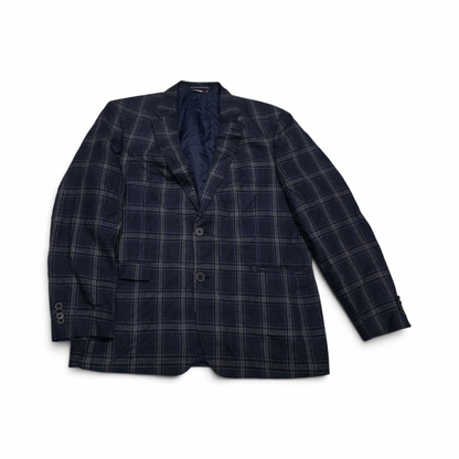 Saco Tommy Hilfiger 42r Azul Marino Cuadros (Usado)