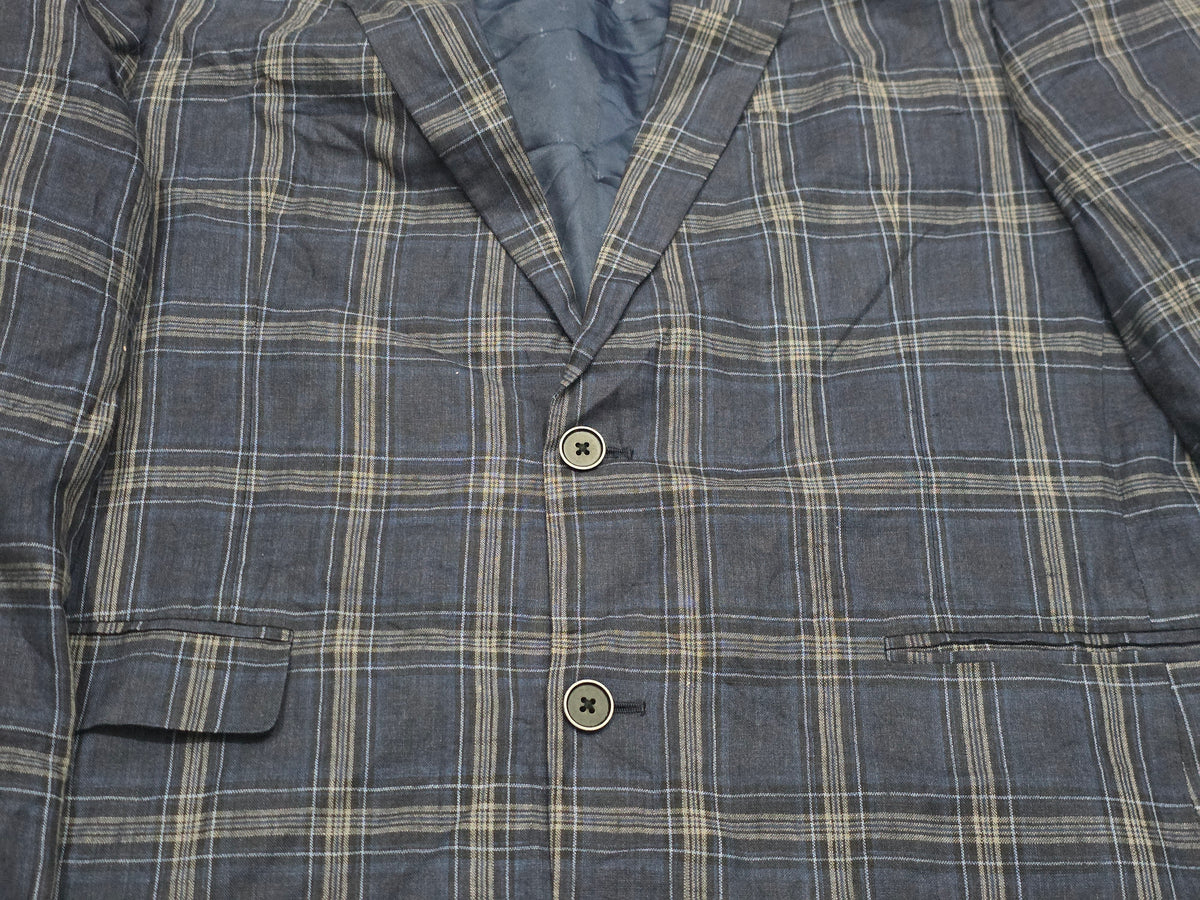 Saco Tommy Hilfiger 42r Azul Marino Cuadros (Usado)