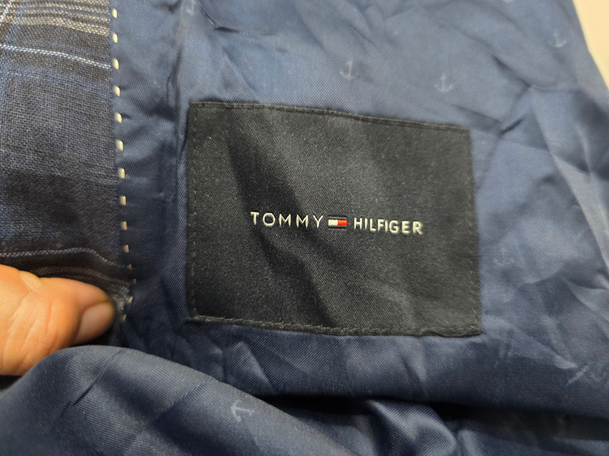 Saco Tommy Hilfiger 42r Azul Marino Cuadros (Usado)