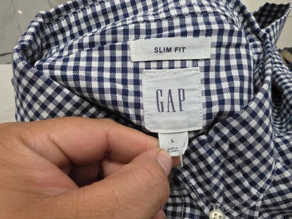 Camisa Gap Grande L Slim Fit Cuadros Azul (Usado)