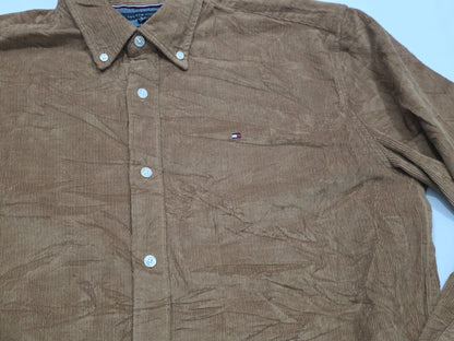 Camisa Tommy Hilfiger Grande L Regular Fit Pana Cafe (Usado)