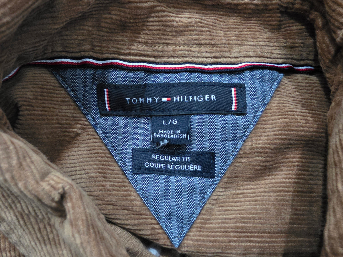 Camisa Tommy Hilfiger Grande L Regular Fit Pana Cafe (Usado)