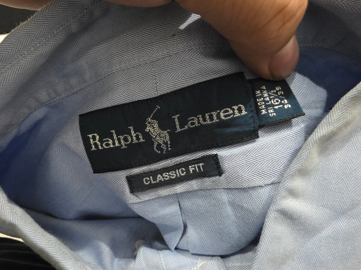 Camisa Ralph Lauren 16 1/2 34-35 Classic Fit Azul Pony Azul (Usado)