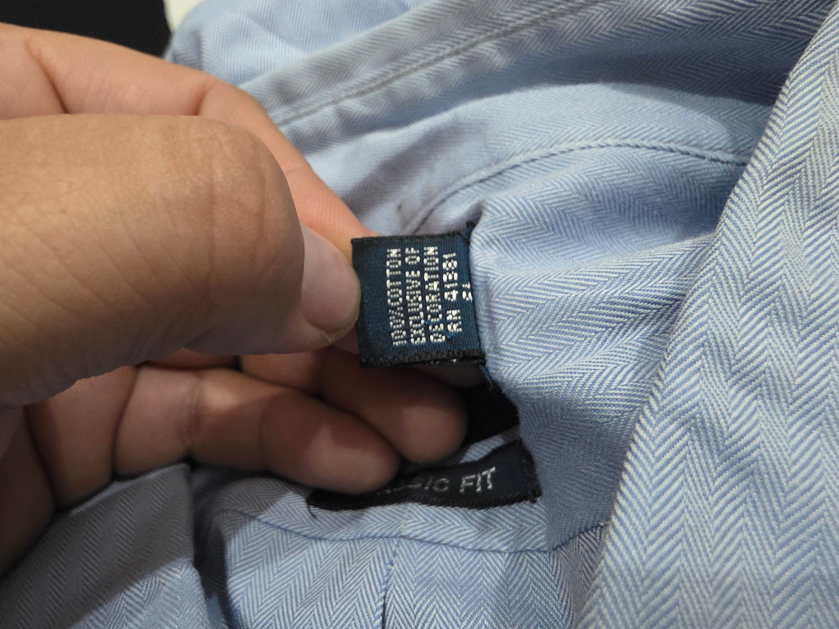 Camisa Ralph Lauren 16 1/2 34-35 Classic Fit Azul Pony Azul (Usado)