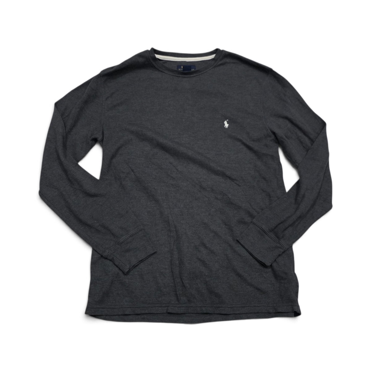 Playera Ralph Lauren Grande L Gris Pony Blanco Manga Larga (Usado)