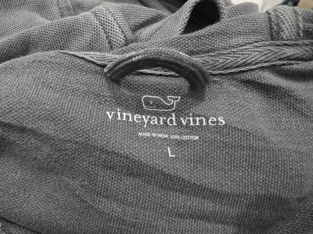 Sudadera Vineyard Vines Grande L Gris Deslavado Con Gorro (Usado)
