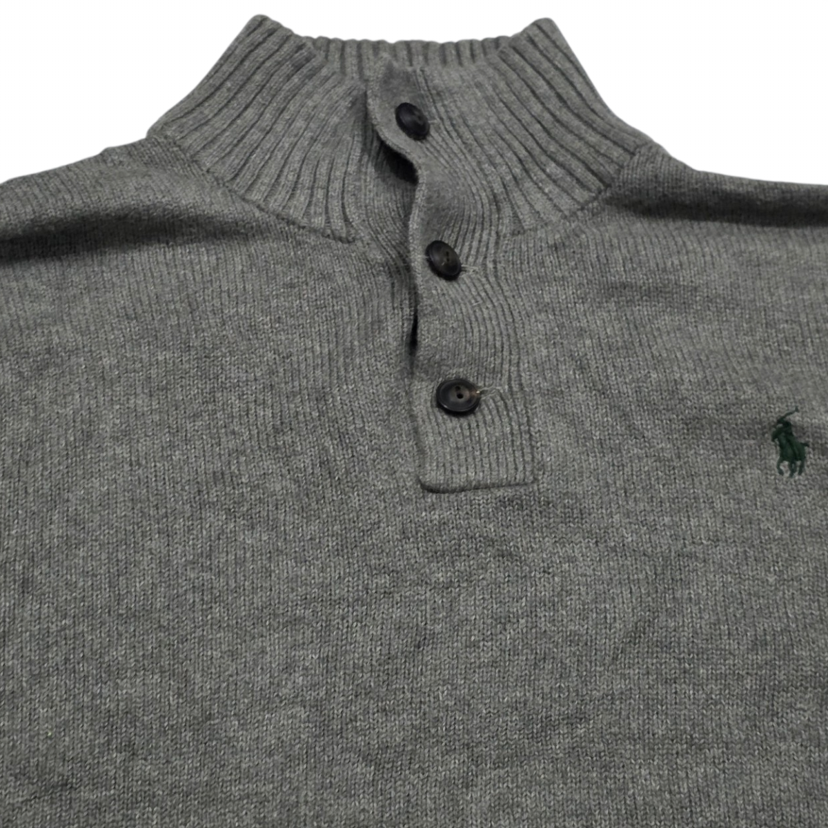Sueter Ralph Lauren Grande L Gris Pony Verde (Usado)