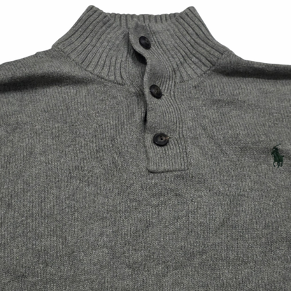 Sueter Ralph Lauren Grande L Gris Pony Verde (Usado)