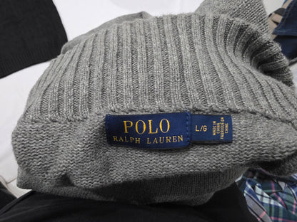 Sueter Ralph Lauren Grande L Gris Pony Verde (Usado)